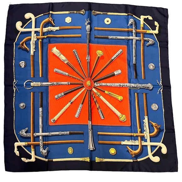 Hermès Cannes & Pommeaux 100% Silk Scarf - Picture 12 of 13
